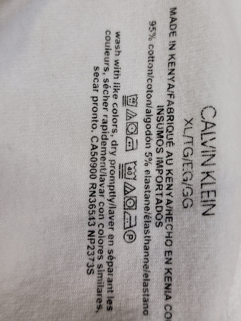 Calvin Klein White Classic V Neck Tshirt - Picture 4 of 4